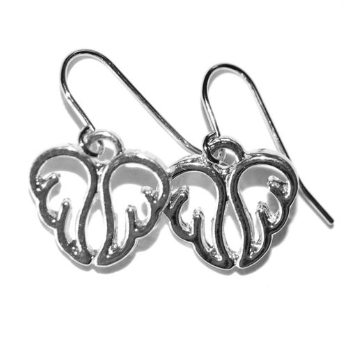 Örhänge änglavingar på krok, silver