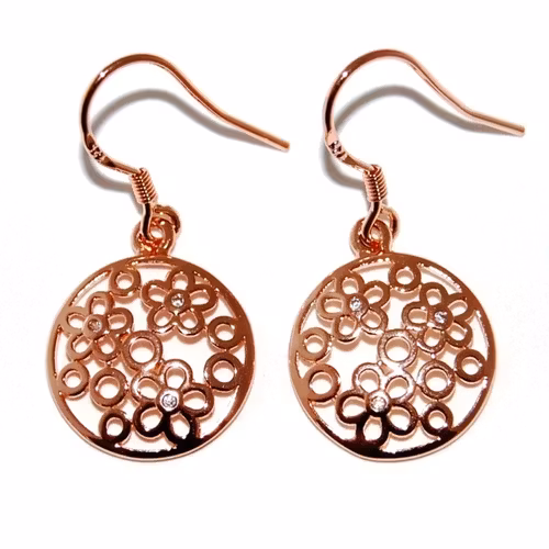 Blommor i cirkel på krok, roséguld