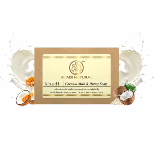 Khadi Natural Coconut Milk & Honey Soap - ayurvedisk fast tvål, 125 g