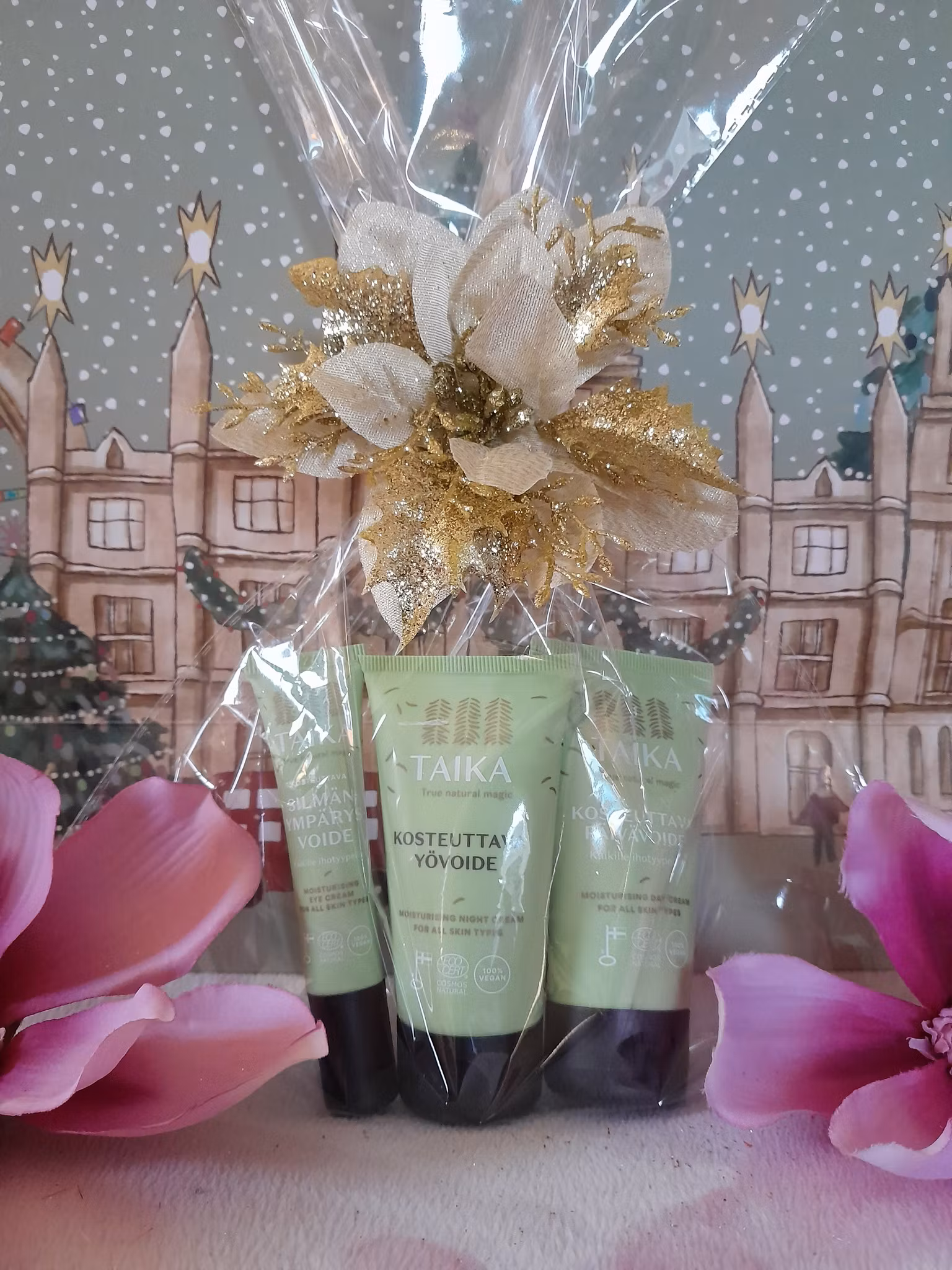 Dagkräm+nattkräm+ögonkräm i presentpåse