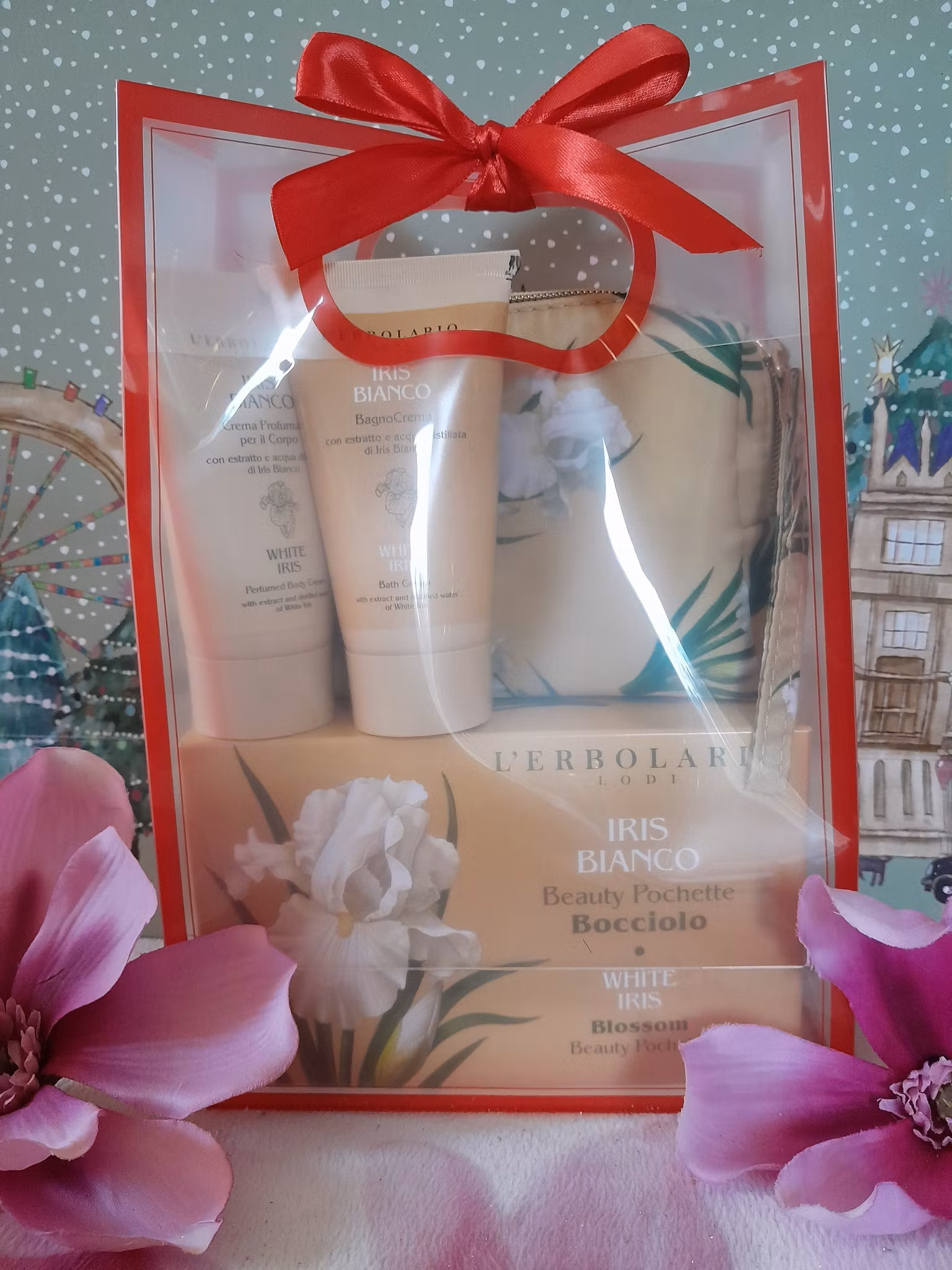 Pochetteväska+kroppskräm+duschkräm i presentpåse