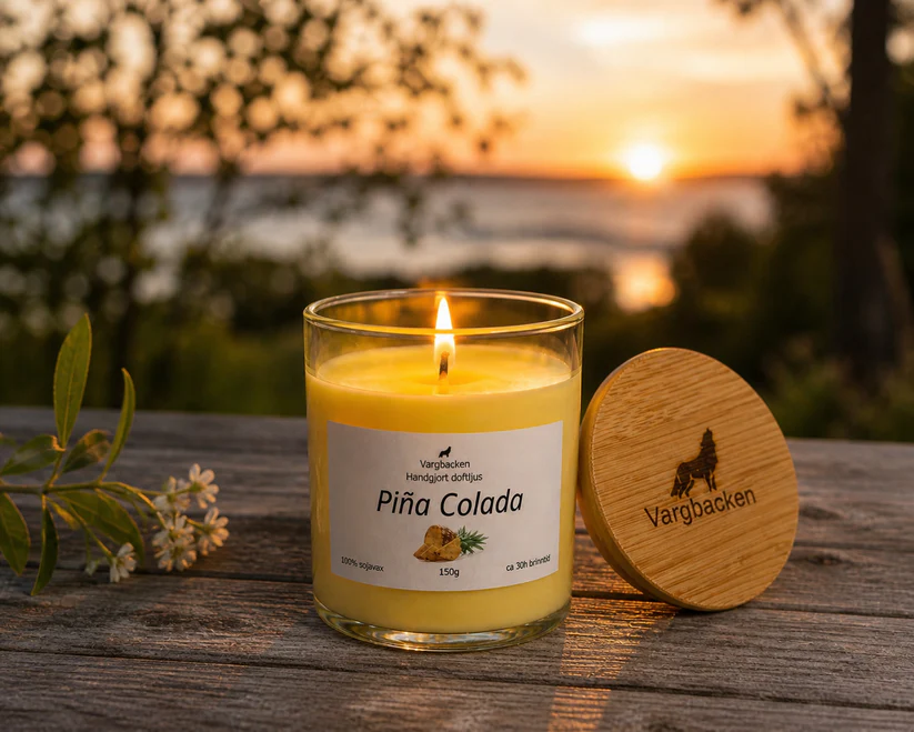 Doftljus vargbackens handgjorda Pina Colada 150 gr