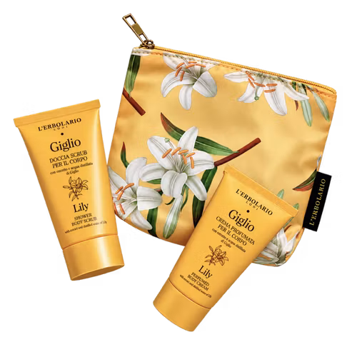 Pochette/kuvertväska 1 scrubkräm 75 ml 1 kroppskräm 75 ml Lilja Lerbolario