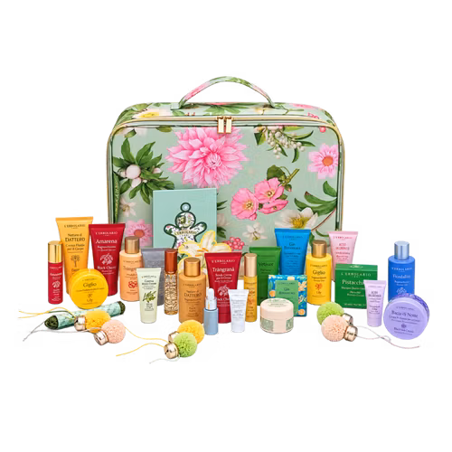 Sötaste Julkalendern/presenten Lerbolario vacker necessär med 24 produktgåvor i paket.