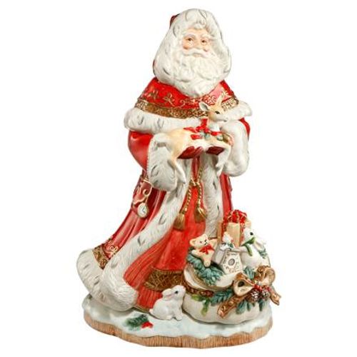 Santa with Gift Bag in Front, Red