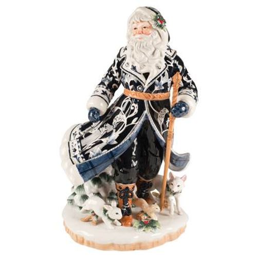 Santa in a blue Coat