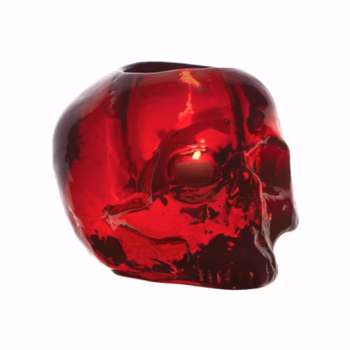 STILL LIFE DÖSKALLE LJUSLYKTA RÖD