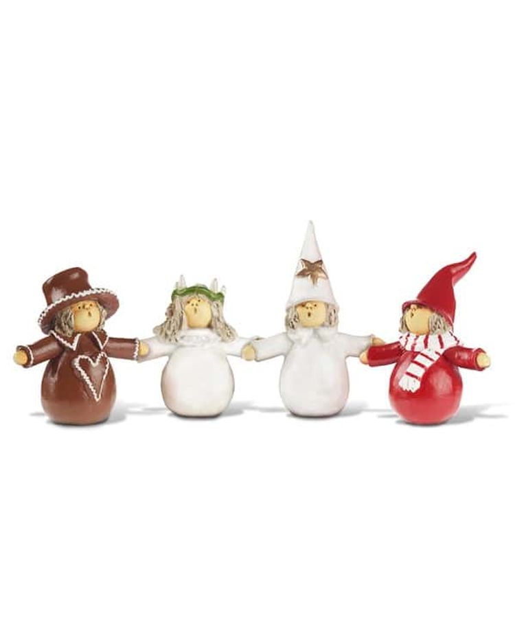 Juldekoration Luciatåg 4 figurer