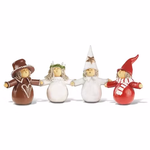Juldekoration Luciatåg 4 figurer