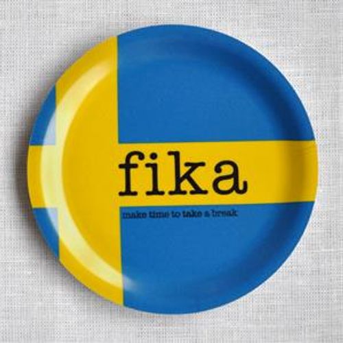 Glasunderlägg kant, Make time FIKA, svensk flagga