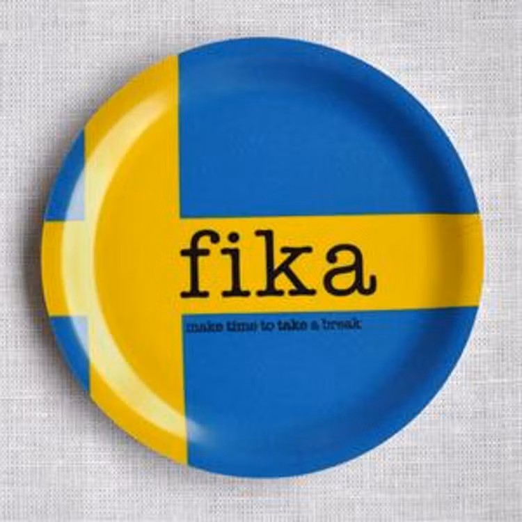 Glasunderlägg kant, Make time FIKA, svensk flagga