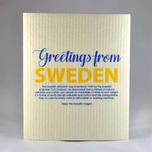 Disktrasa, Greetings from Sweden, vit/blå-gul text Disktrasa