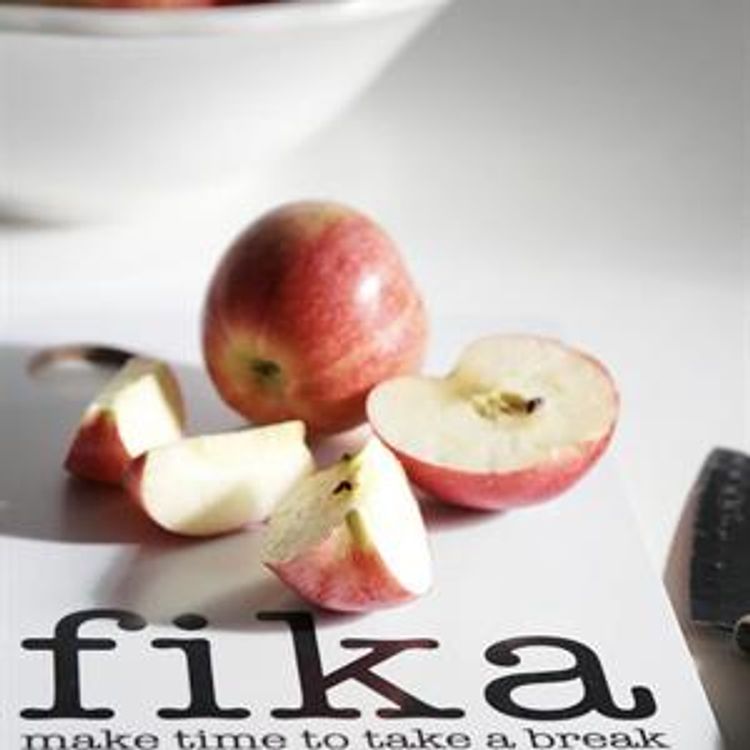 Bricka 27x20 cm, Make time FIKA, vit/svart text