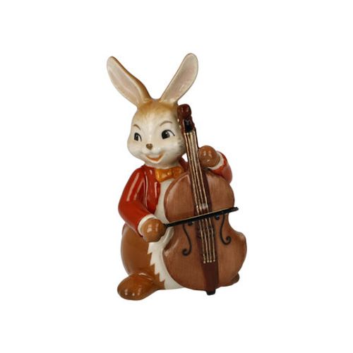 Goebel - Påsk | Dekorativ bild Hare En glad basist | Lergods - 8cm - Påskhare