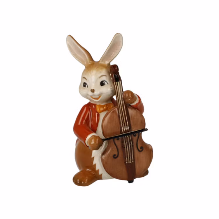 Goebel - Påsk | Dekorativ bild Hare En glad basist | Lergods - 8cm - Påskhare