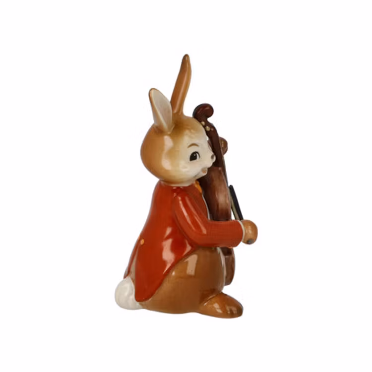 Goebel - Påsk | Dekorativ bild Hare En glad basist | Lergods - 8cm - Påskhare