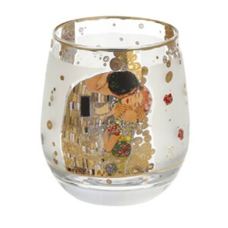 Goebel Windlicht Gustav Klimt - Kyssen, värmeljushållare, ljushållare, glas,