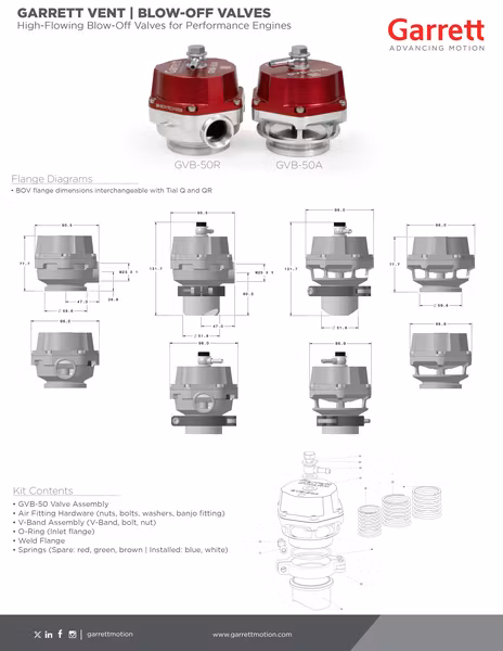 914956-0003 Garrett GVB-50A 50MM Dumpventil / Blow off ( Svart )