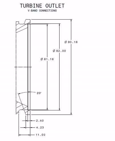 V-bands fläns 3" Downpipe Garrett GT/GTX 30-35 samt hela G-serien . ( Avgas ut )