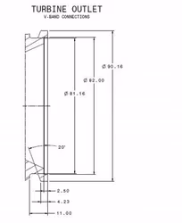 V-bands fläns 3" Downpipe Garrett GT/GTX 30-35 samt hela G-serien . ( Avgas ut )