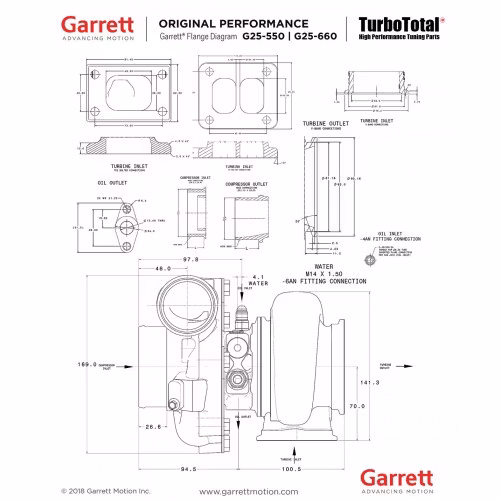 Garrett G25-660 Turbocharger 0.92 A/R WG 877895-5006S 300-660 HK