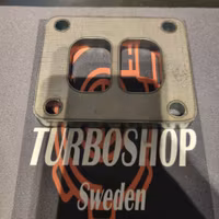 Fläns avg in T4 bult hål samt T3 divided inloppför BorgWarner  S200 / SX-E 252 / 257 mfl