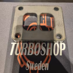 Fläns avg in T4 bult hål samt T3 divided inloppför BorgWarner  S200 / SX-E 252 / 257 mfl