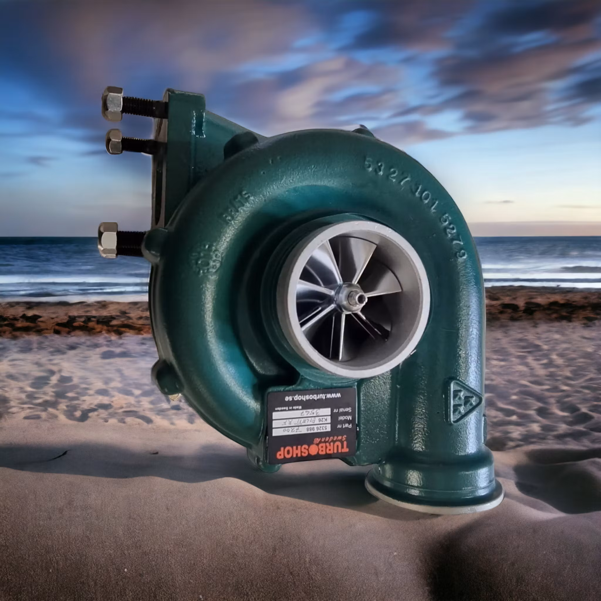 Volvo Penta komplett byteskit KAD43 / KAD44 Billet upgrade turbo 53269886750, RF Hylsa, Billet + avgasknä, avgasklämma & packningssats