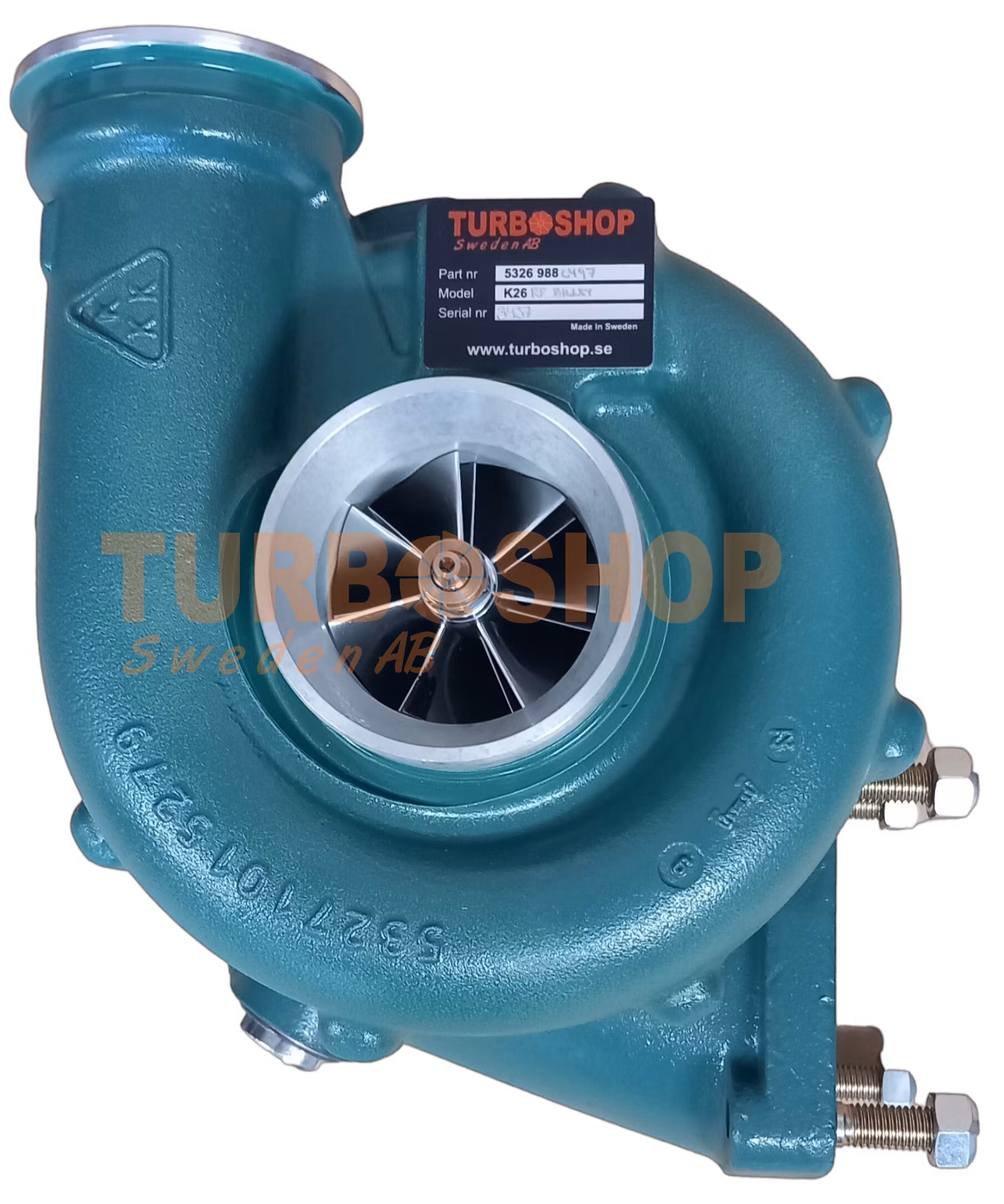 Volvo Penta komplett byteskit Billet upgrade  turbo 860352R / 53269886496,RF hylsa, billet, RF avgasknä, avgasklämma & packningssats