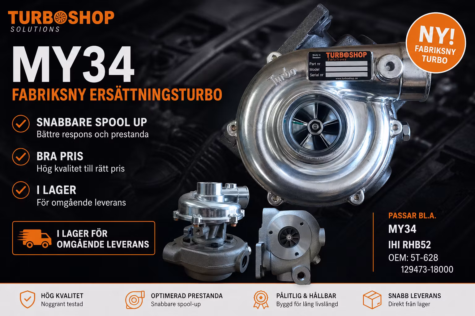 MY34 Turboshop solutions - Billet upgrade OEM : 5T-628, 129473-18000, 12947318000 ( Storsäljare )