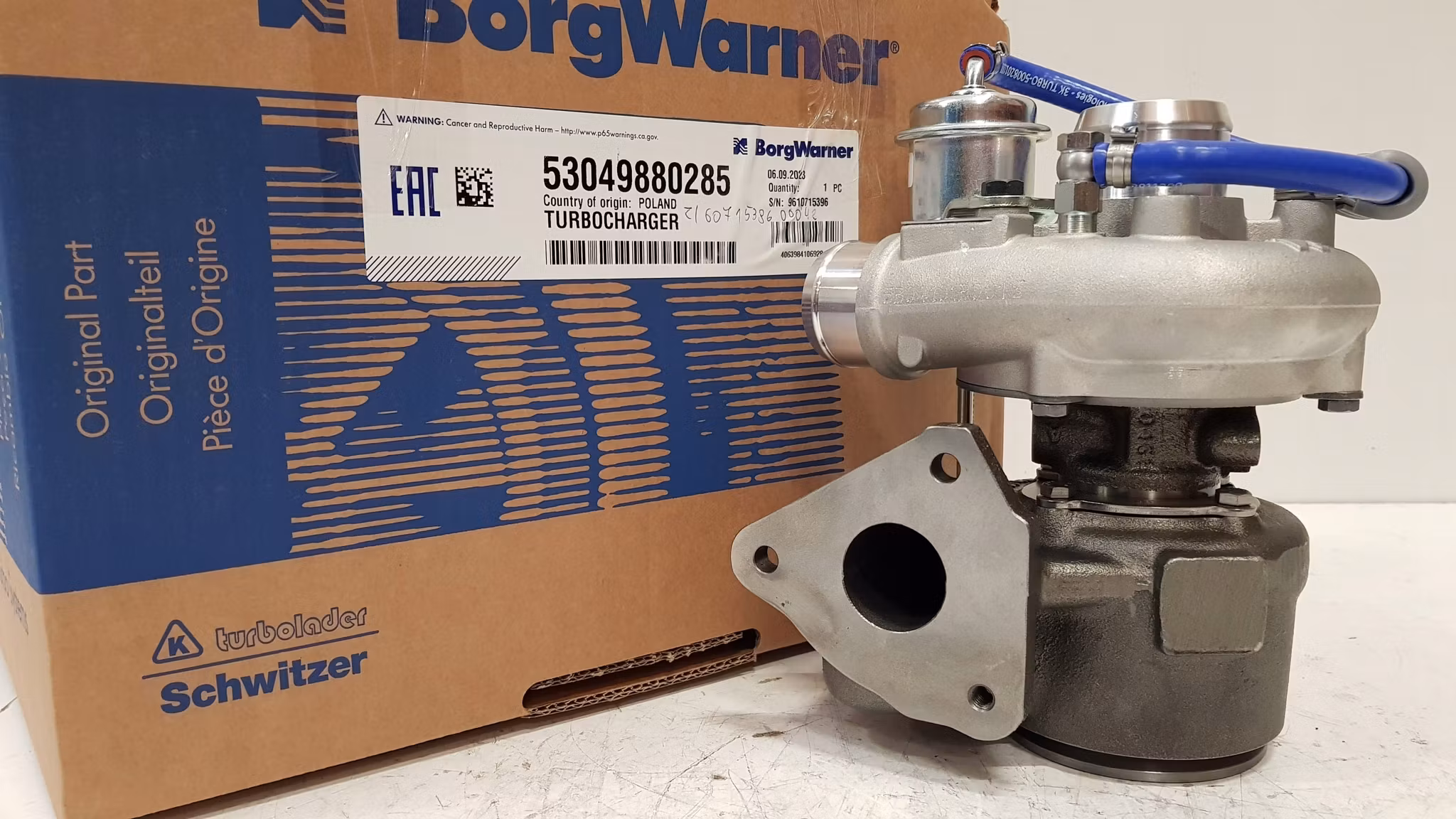 53049880225 / 53049880285 BorgWarner K04 fabriksny originalturbo : TCD 3.6 Tier
