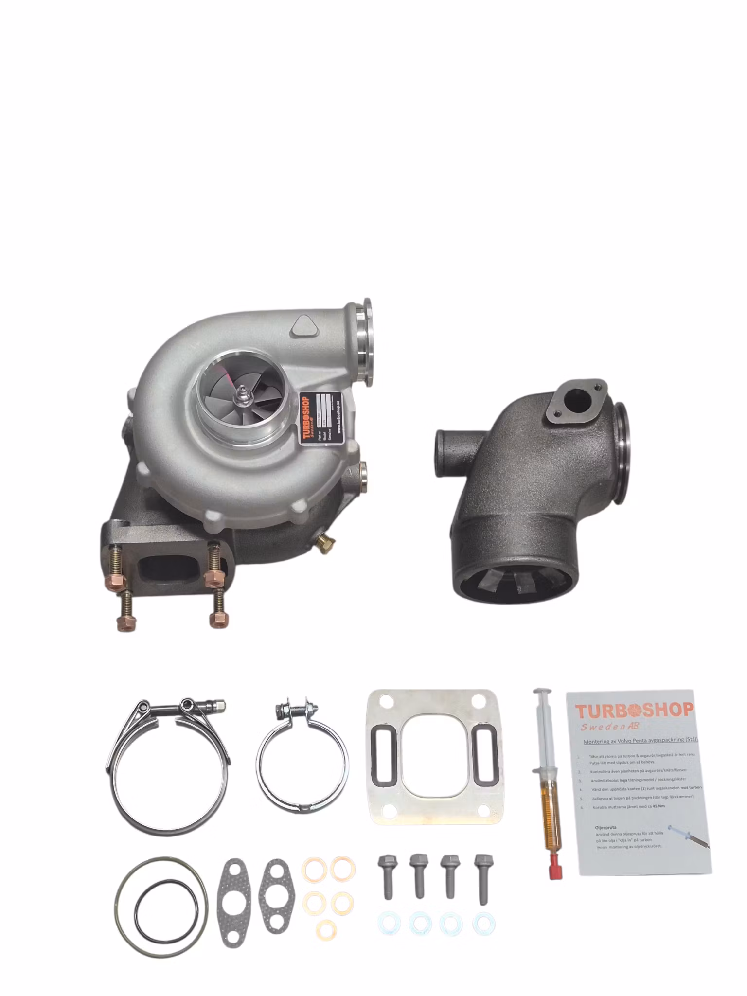 53269887200 Turboshop Solutions byteskit KAD300 fabriksny ersättningsturbo KAD300 + avgasknä samt Monteringssats OEM : 3583006, 3802125