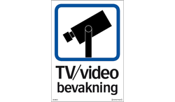 Varningsdekal för TV / Video bevakning- A5 dekal Dubbelsidig