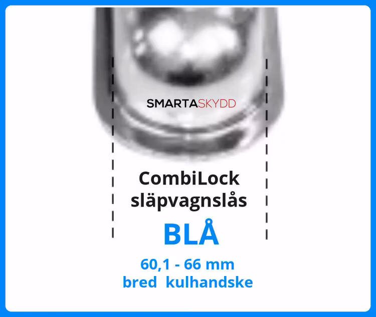 CombiLock, ssf godkänt släpvagnslås - BLÅ 66mm
