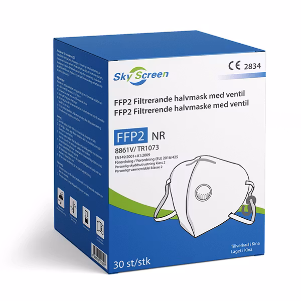 FFP2 Filtrerande halvmask med ventil - 30-pack