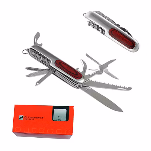 Schwarzwolf Hunter multifunktionell hopfällbar kniv 9-i-1