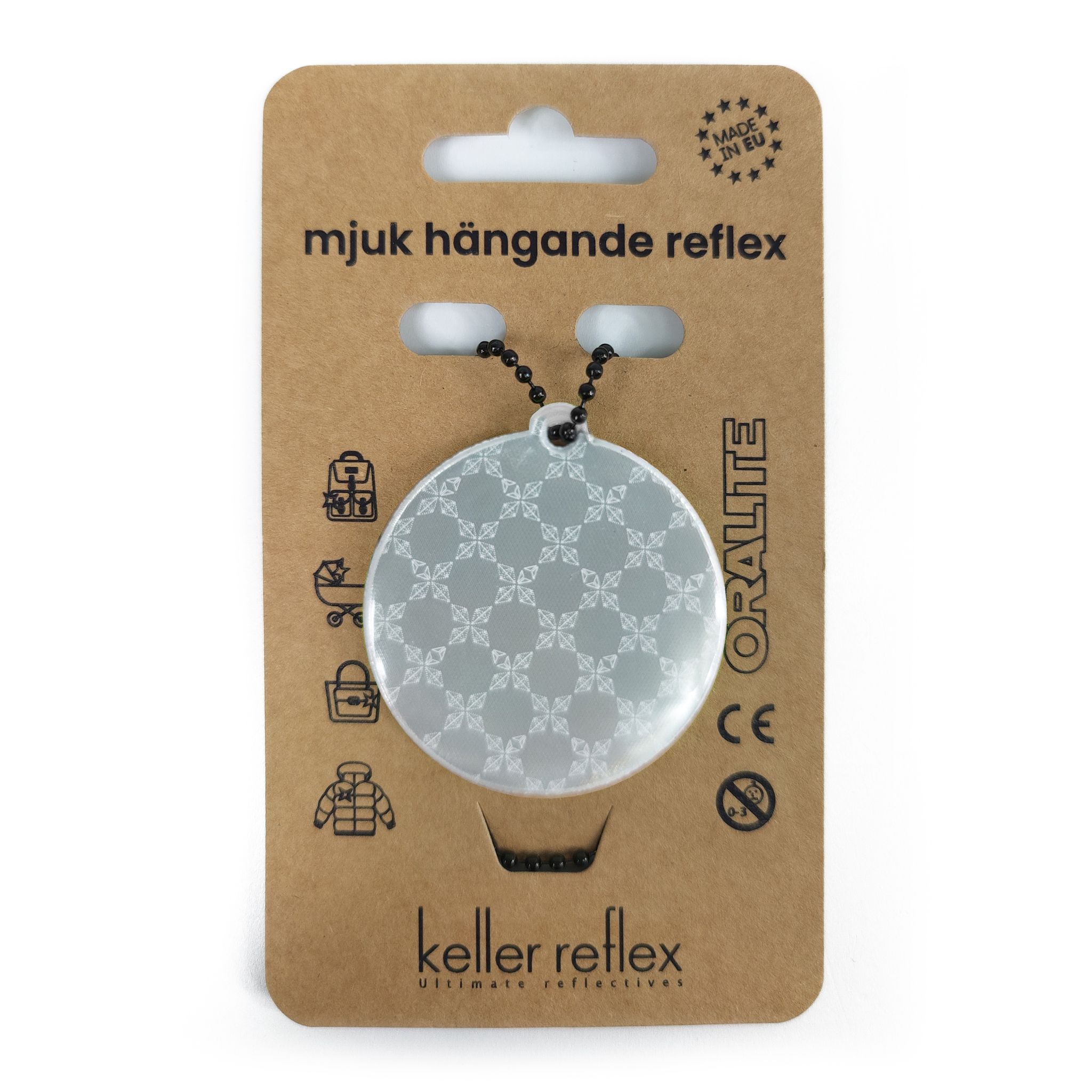 Mjuk rund hängande reflex - Silver