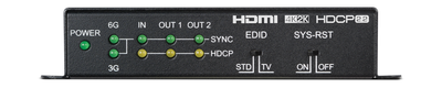 CYP/// HDMI splitter 1:2 med HDMI2.0, HDCP2.2 MkII Scaling