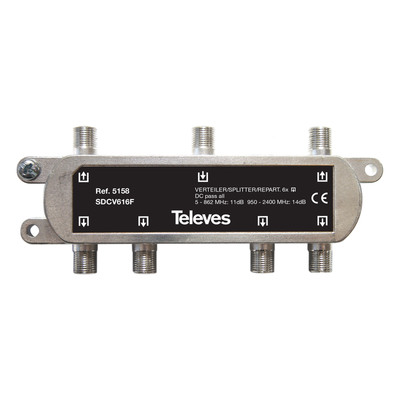 Televés 5157 Splitter 1:5 DC-pass båda hållen