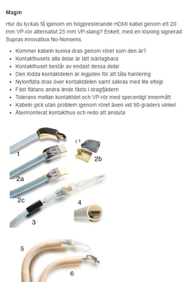 Supra HDMI kabel 4m med avtagbara kontakter UHD8K