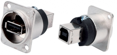 Panelkontakt USB A hona-USB B hane