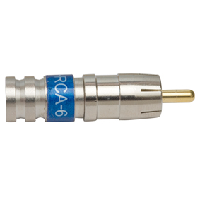 RCA-kontakt hane COMPR. RG-6, PCTRCA6 10-pack