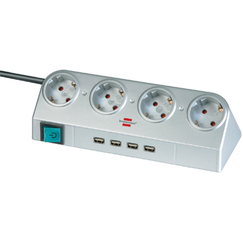 Grenuttag med 4 strömuttag och USB-HUB