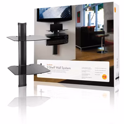 Omnimount Tria Vägghylla med 2st hyllor Svart