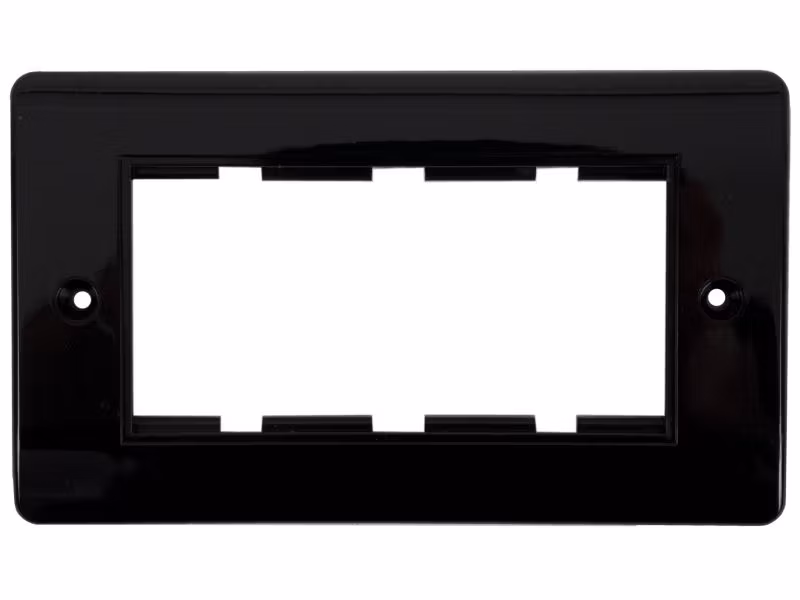 Ram för 4 moduler svart rundad kant