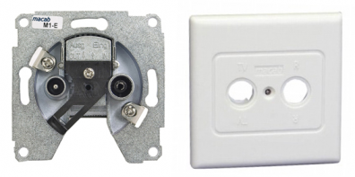 Vägguttag antenn serieuttag / sluttuttag 13db