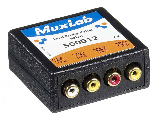 Balun med 2x video och ljud kanaler