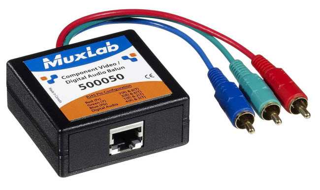 Komponent-video Balun med digitalt ljud, hona