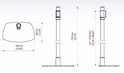 Edbak Golvstativ Justerbart 310-1700mm 80kg