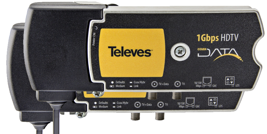 1 Gbps Nätverk över koax eller el-uttag, opto x2